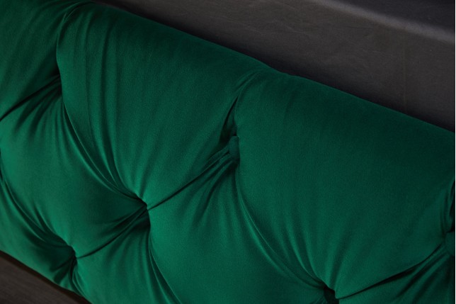Lit PARIS CHESTERFIELD 180x200 velours vert foncé