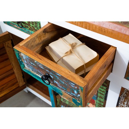 Buffet bas JAKARTA 160cm manguier blanchi et bois recyclé