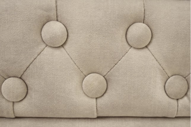 Canapé Chesterfield 3 places velours champagne 200cm