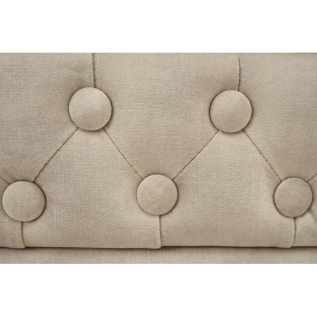 Canapé Chesterfield 3 places velours champagne 200cm