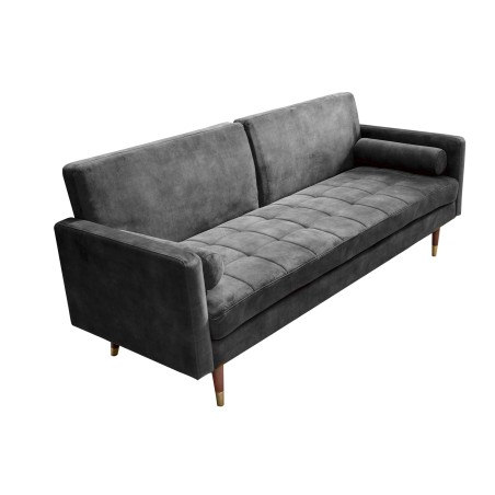 Canapé-lit COUTURE 200cm micro velours gris