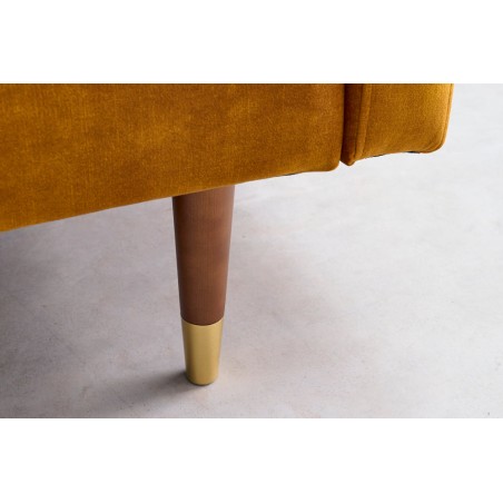 Canapé convertible COUTURE 200cm velours moutarde