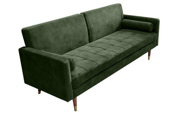 Canapé-lit COUTURE 200cm micro velours vert