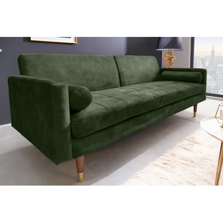 Canapé-lit COUTURE 200cm micro velours vert
