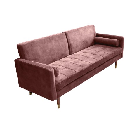 Canapé-lit COUTURE 200cm micro velours rose poudré