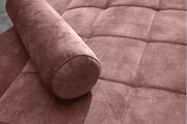Canapé-lit COUTURE 200cm micro velours rose poudré