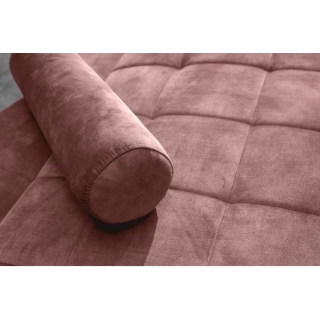 Canapé-lit COUTURE 200cm micro velours rose poudré