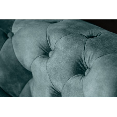Canapé Chesterfield 3 places velours teal 205cm