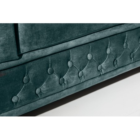 Canapé Chesterfield 3 places velours teal 205cm
