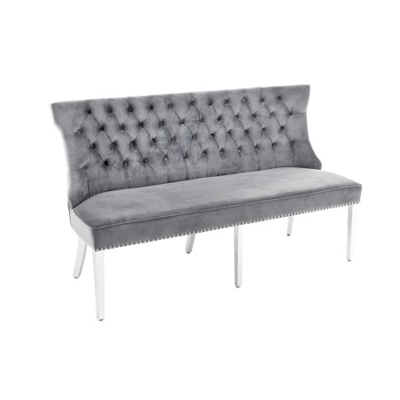 Banc canapé CASTLE DELUXE velours gris baroque 165cm