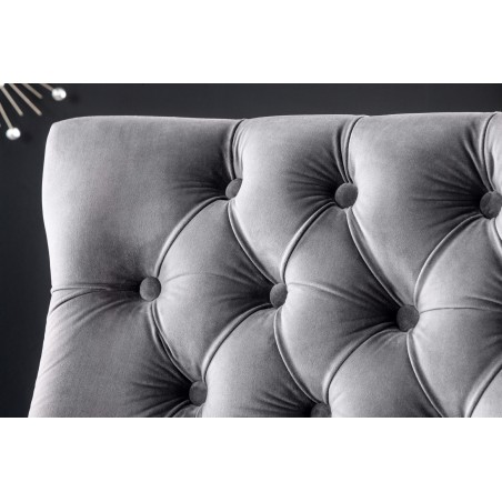 Banc canapé CASTLE DELUXE velours gris baroque 165cm