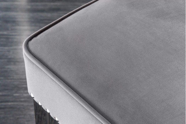 Banc canapé CASTLE DELUXE velours gris baroque 165cm
