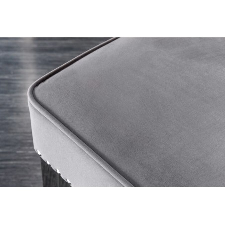 Banc canapé CASTLE DELUXE velours gris baroque 165cm