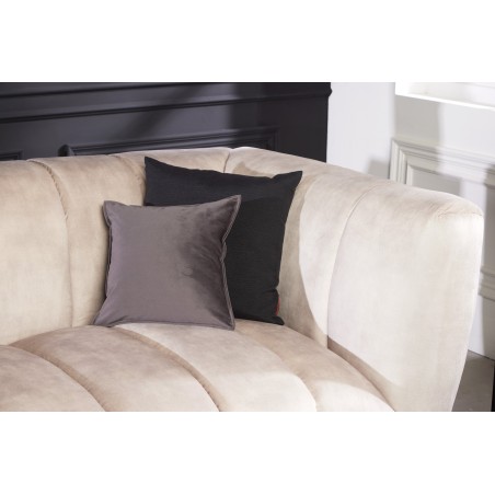 Canapé NOBLESSE 3 places velours champagne pieds noirs