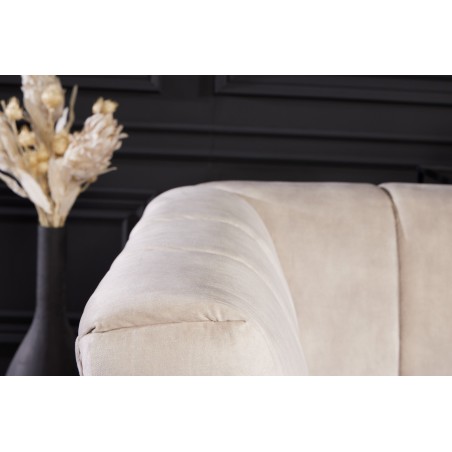 Canapé NOBLESSE 3 places velours champagne pieds noirs