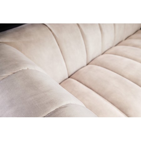 Canapé NOBLESSE 3 places velours champagne pieds noirs