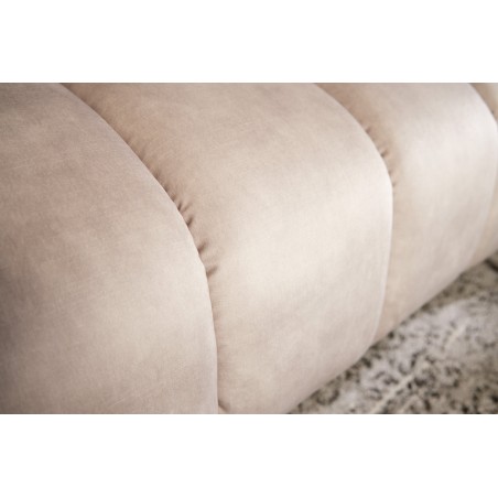 Canapé NOBLESSE 3 places velours champagne pieds noirs