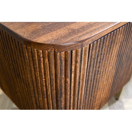 Buffet bas GATSBY 160cm manguier rétro brun et doré