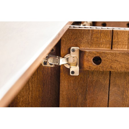 Buffet bas GATSBY 160cm manguier rétro brun et doré