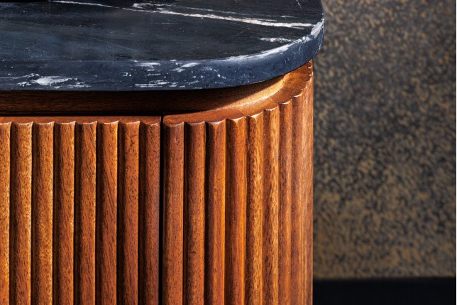 Buffet bas GATSBY 160cm manguier marbre noir doré