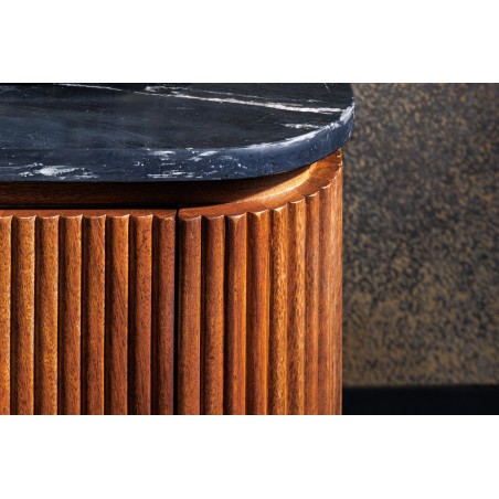 Buffet bas GATSBY 160cm manguier marbre noir doré