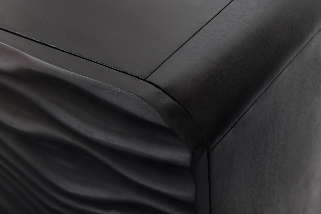 Buffet bas WAVE 160cm manguier noir pieds dorés