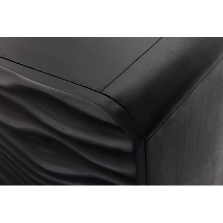 Buffet bas WAVE 160cm manguier noir pieds dorés