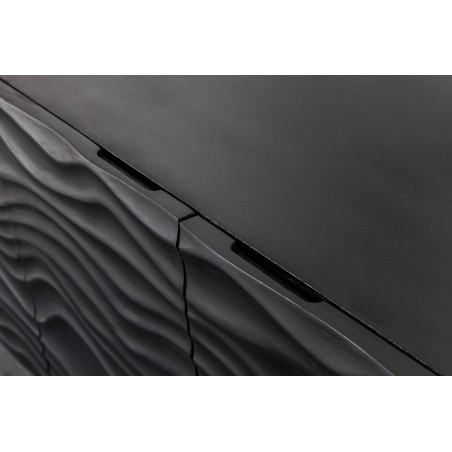 Buffet bas WAVE 160cm manguier noir pieds dorés