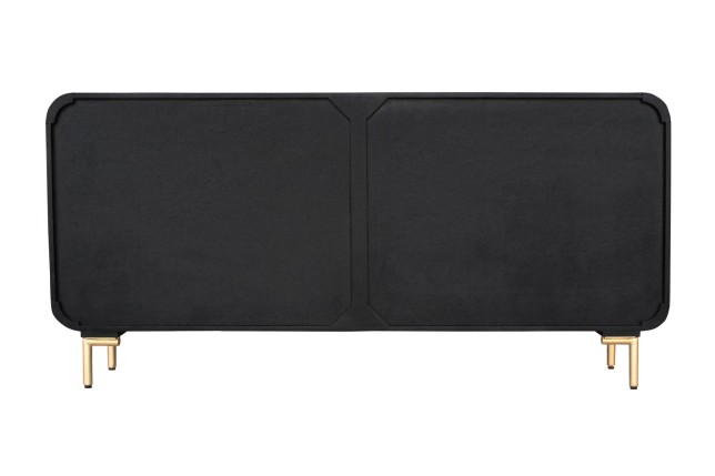 Buffet bas WAVE 160cm manguier noir pieds dorés