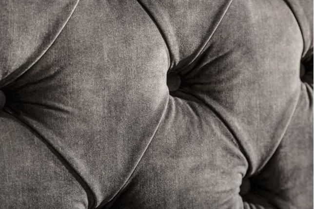 Lit Chesterfield PARIS 160x200 velours gris olive