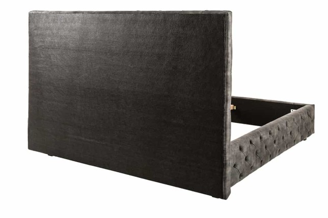 Lit Chesterfield PARIS 160x200 velours gris olive