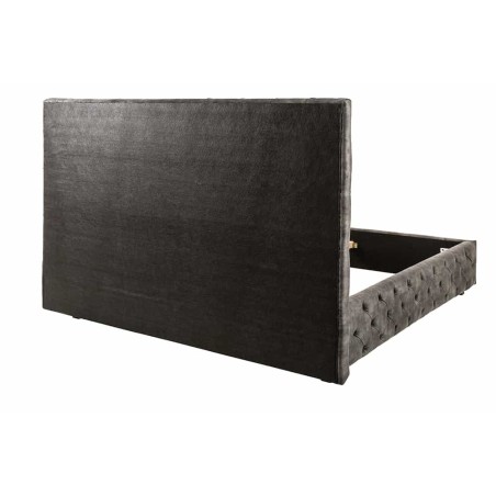 Lit Chesterfield PARIS 160x200 velours gris olive