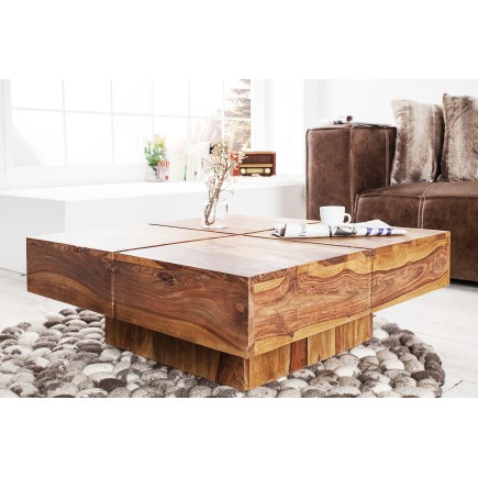Table basse BOLT 70cm sheesham massif | Déco