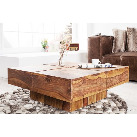 Table basse BOLT 70cm sheesham massif | Déco