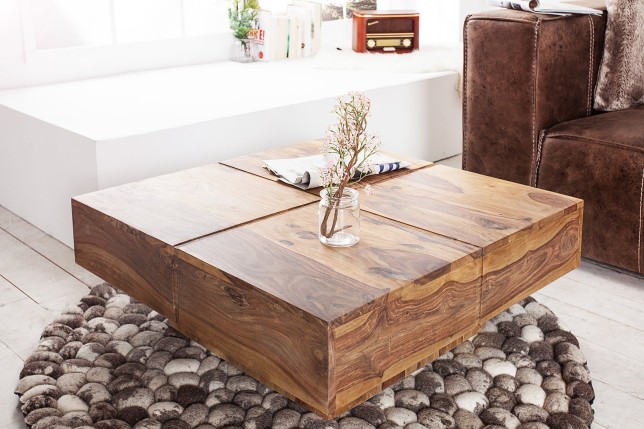 Table basse BOLT 70cm sheesham massif | Déco