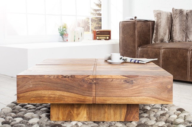 Table basse BOLT 70cm sheesham massif | Déco