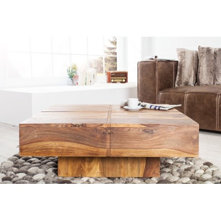 Table basse BOLT 70cm sheesham massif | Déco