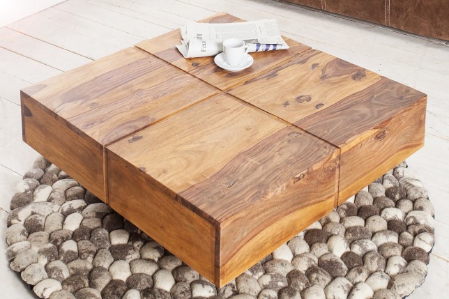Table basse BOLT 70cm sheesham massif | Déco