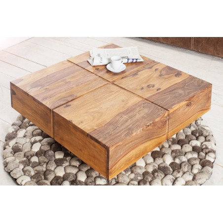 Table basse BOLT 70cm sheesham massif | Déco