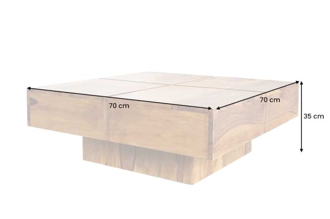 Table basse BOLT 70cm sheesham massif | Déco