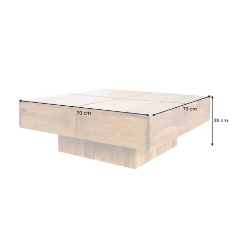 Table basse BOLT 70cm sheesham massif | Déco