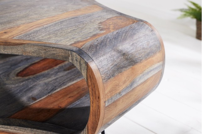 Table basse ORGANIC LIVING 70cm sheesham massif gris