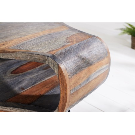 Table basse ORGANIC LIVING 70cm sheesham massif gris