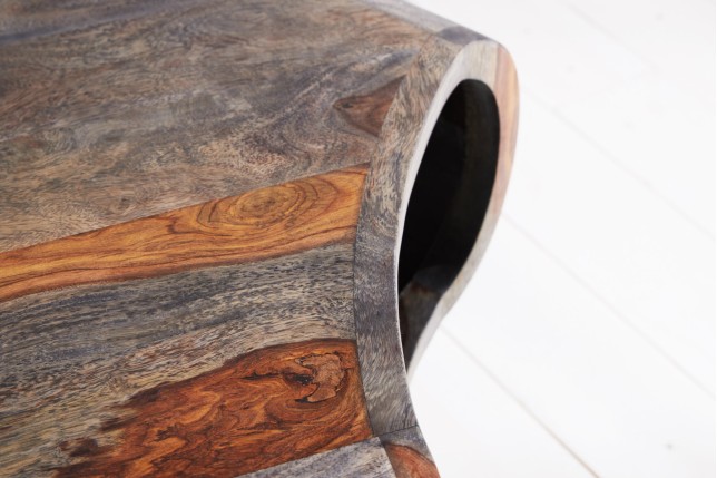 Table basse ORGANIC LIVING 70cm sheesham massif gris