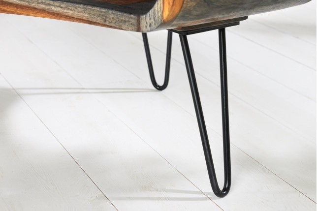 Table basse ORGANIC LIVING 70cm sheesham massif gris