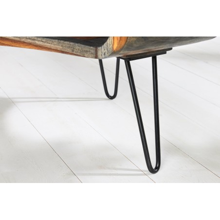 Table basse ORGANIC LIVING 70cm sheesham massif gris
