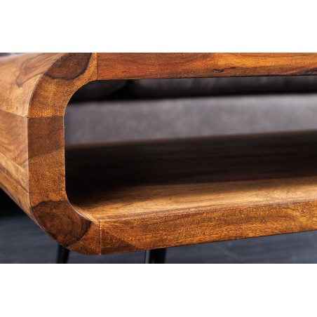 Table basse ALPHA 90cm Sheesham finition pierre