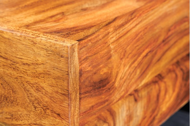 Table basse GIANT 60cm sheesham massif finition pierre