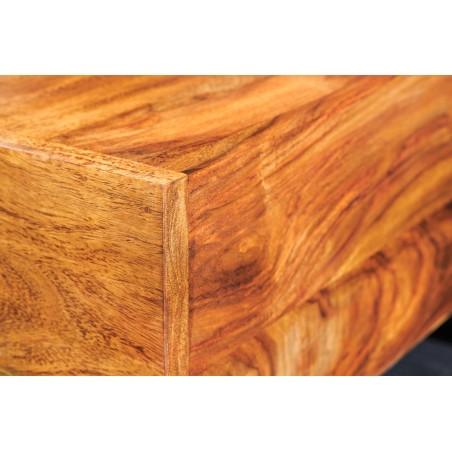 Table basse GIANT 60cm sheesham massif finition pierre