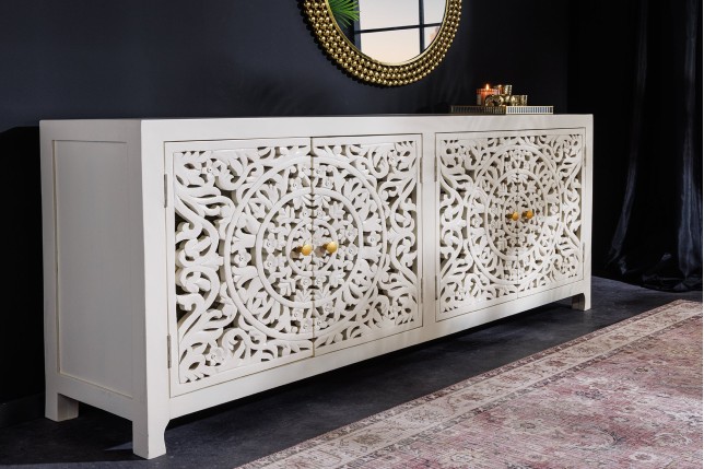 Buffet bas MARRAKECH 170cm manguier blanc